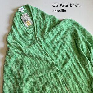 OS Lularoe Mimi shawl wrap, mint green chenille